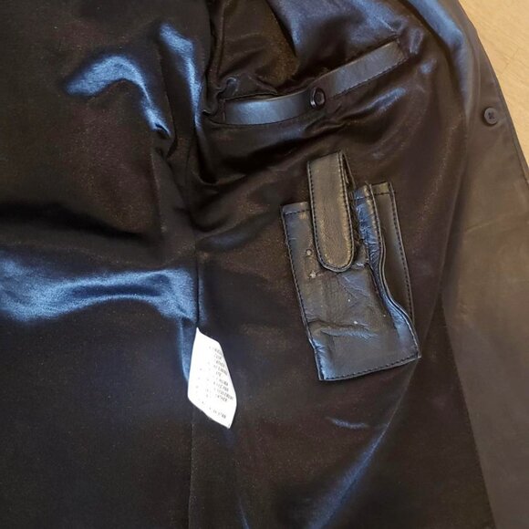Black genuine leather coat large (medium) - Picture 9 of 10
